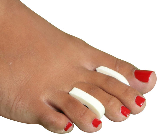Premium Foam Toe Separators for Women and Men - Made in USA - Foam Toe Spacers for Corn, Blister, and Hammer Toe Relief - 1/4 Inch - Bulk Pack of 100 Toe Pads