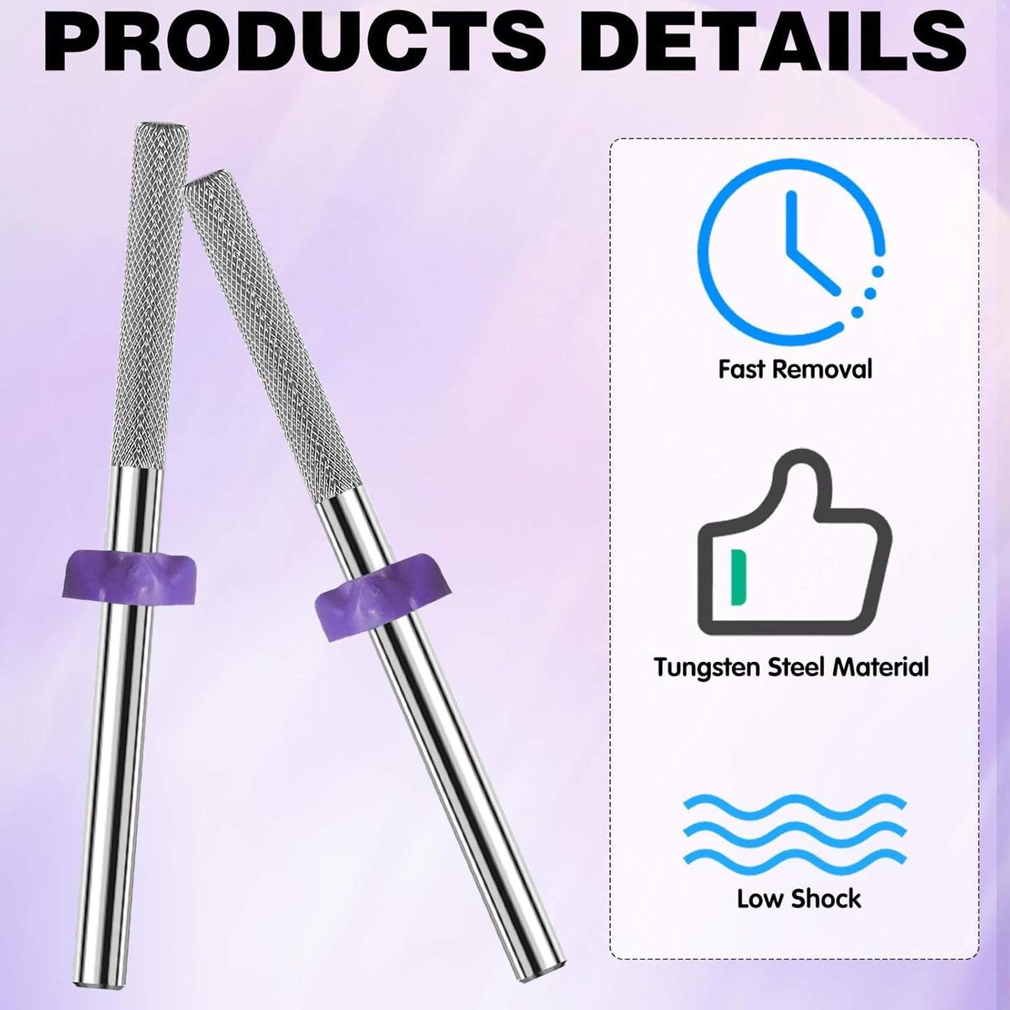 3/32” Tungsten Carbide Nail Drill Bit Buffer Cuticle Remover, Two-Way Rotation Fine Grit-3XF Professional Gel Remover for Manicure Home Salon Pedicure Use Sliver