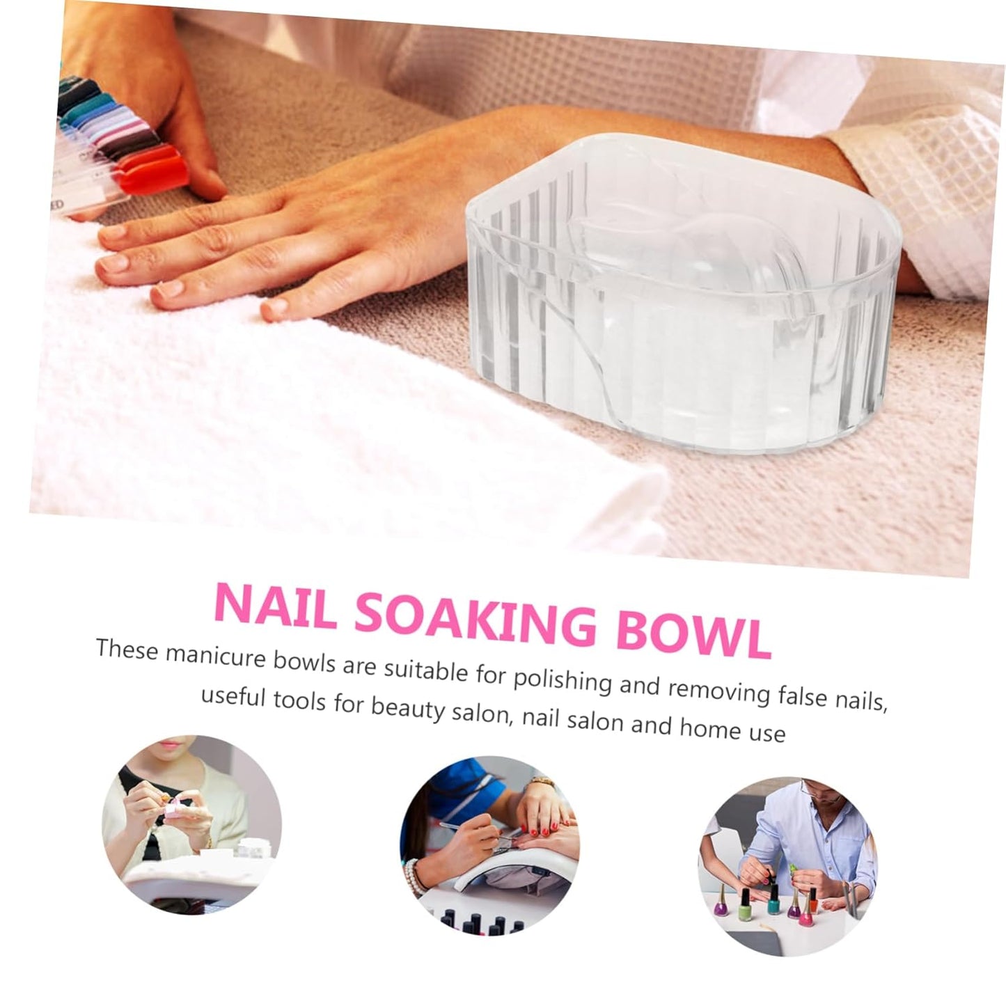 Nail Beauty Tool Manicure Soaking Hand Acrylic Nail Soak Bowl Set for Home