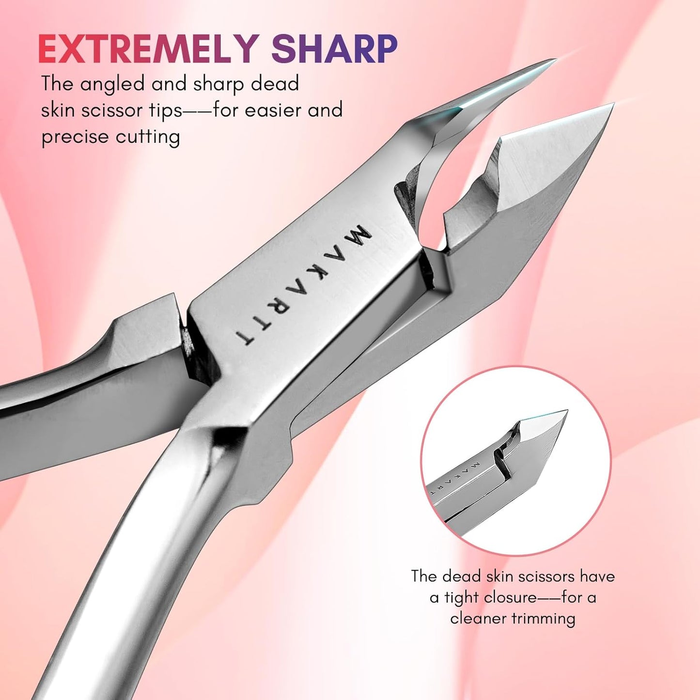 Makartt Cuticle Nipper, Full Jaw Sharp Nail Trimmer Cutter for Care & Prep, Manicure Kit for Home and Salon Use (Silver, Pack of 1)