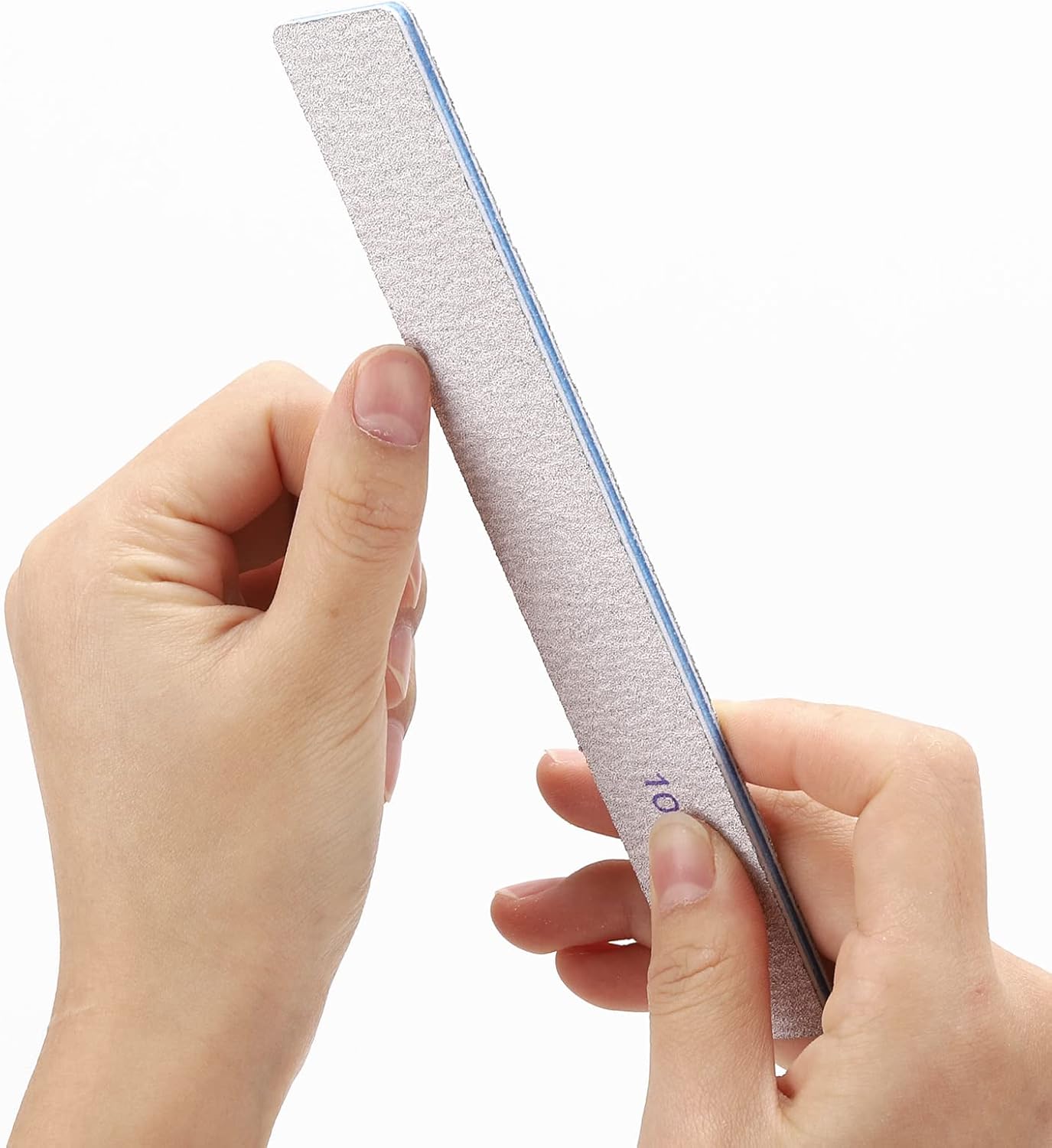 100 Pieces Rectangle Nail Files 100/100 Grit, Reusable Nail Buffers Double Sided Emery Boards Fingernail Files for Acrylic Nails and Natural Nails