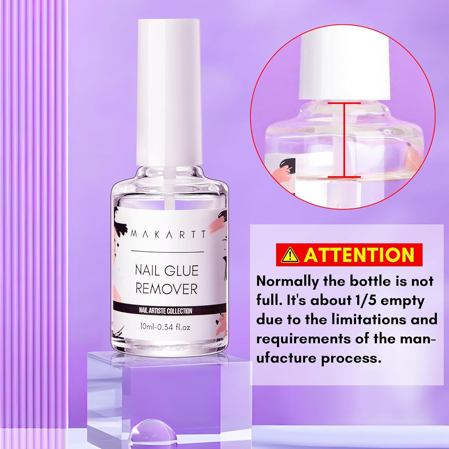 Makartt Nail Glue Remover for Press on Nails: 10ML Glue Off for Nail Tips Acrylic Nails Fake Nails Debonder Adhessive Remover Acetone-free Nail Polish Remover, Can't Remove Gel Nail Polish