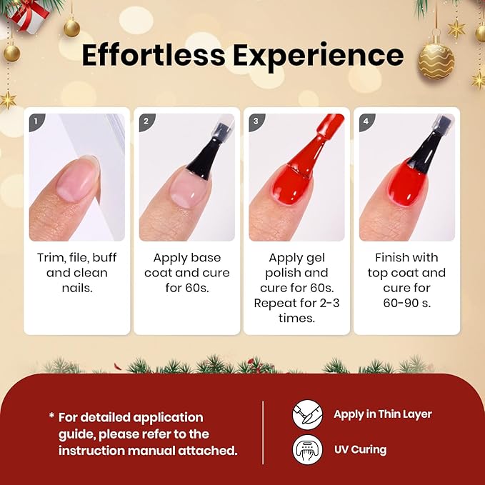 beetles Christmas Gel Polish - Black and White Colors Gel Nails, 2pcs 15ml Black White Polish Soak Off Led Nails Art Manicure Salon Christmas gift for Women
