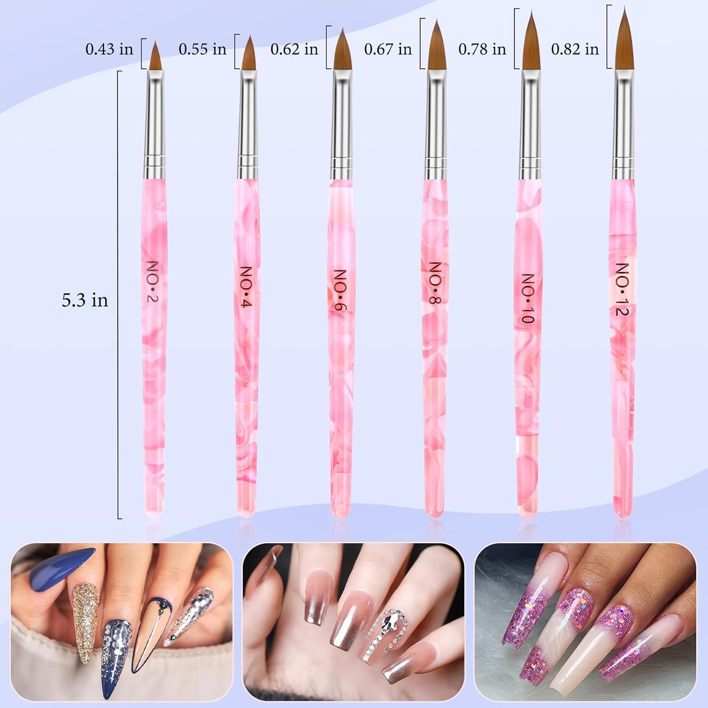 Acrylic Nail Brush Dappen Dish Set, 6PCS Nail Art Pen and 4PCS Crystal Dappen Dish, Manicure Bowl Cup Glass Container for Acrylic Liquid Nail Tool Kit (Pink)