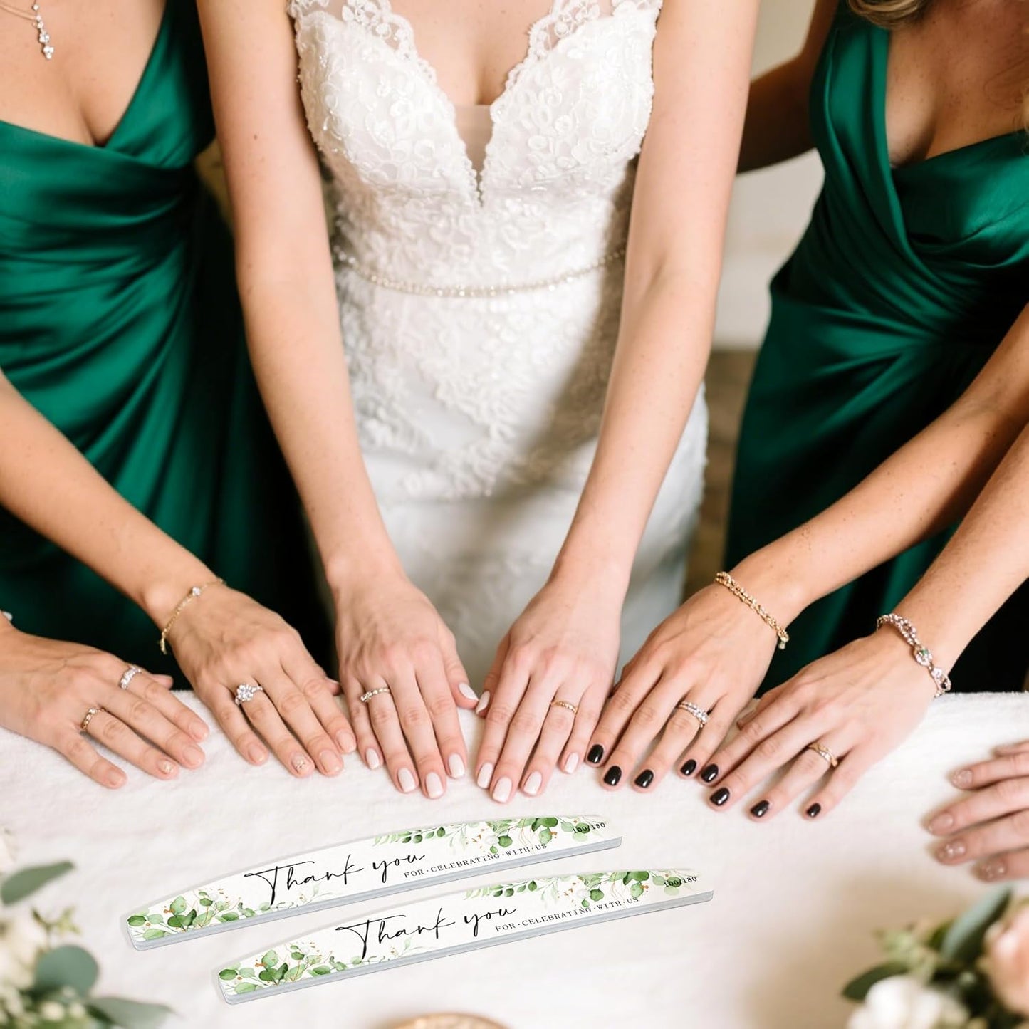 50 Pcs Wedding Nail Files Bulk Party Favors Bridal Shower Nail Files 100/180 Grit Eucalyptus Sage Green Bachelorette Baby Shower Nail File for Women Acrylic Nail Emery Boards Doubled Sided Nail Buffer