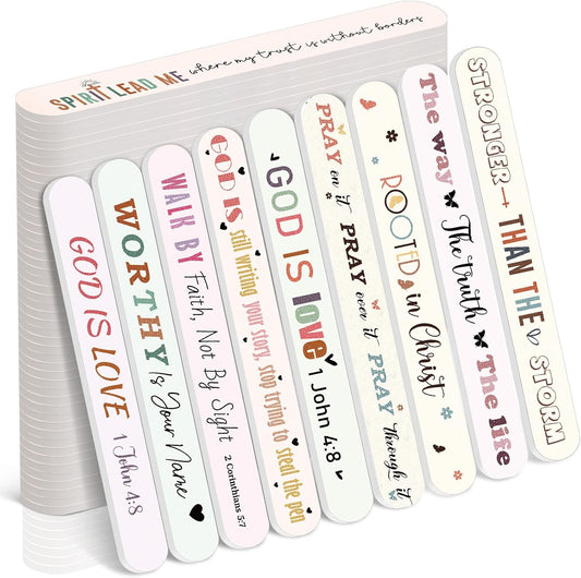50 Pack Christian Gifts for Women Bulk Church Bible Verse Nail Files Boho Scripture Emery Boards Christian Religious Gift Nail Files for Employee Appreciation Teacher Staff Coworkers Women