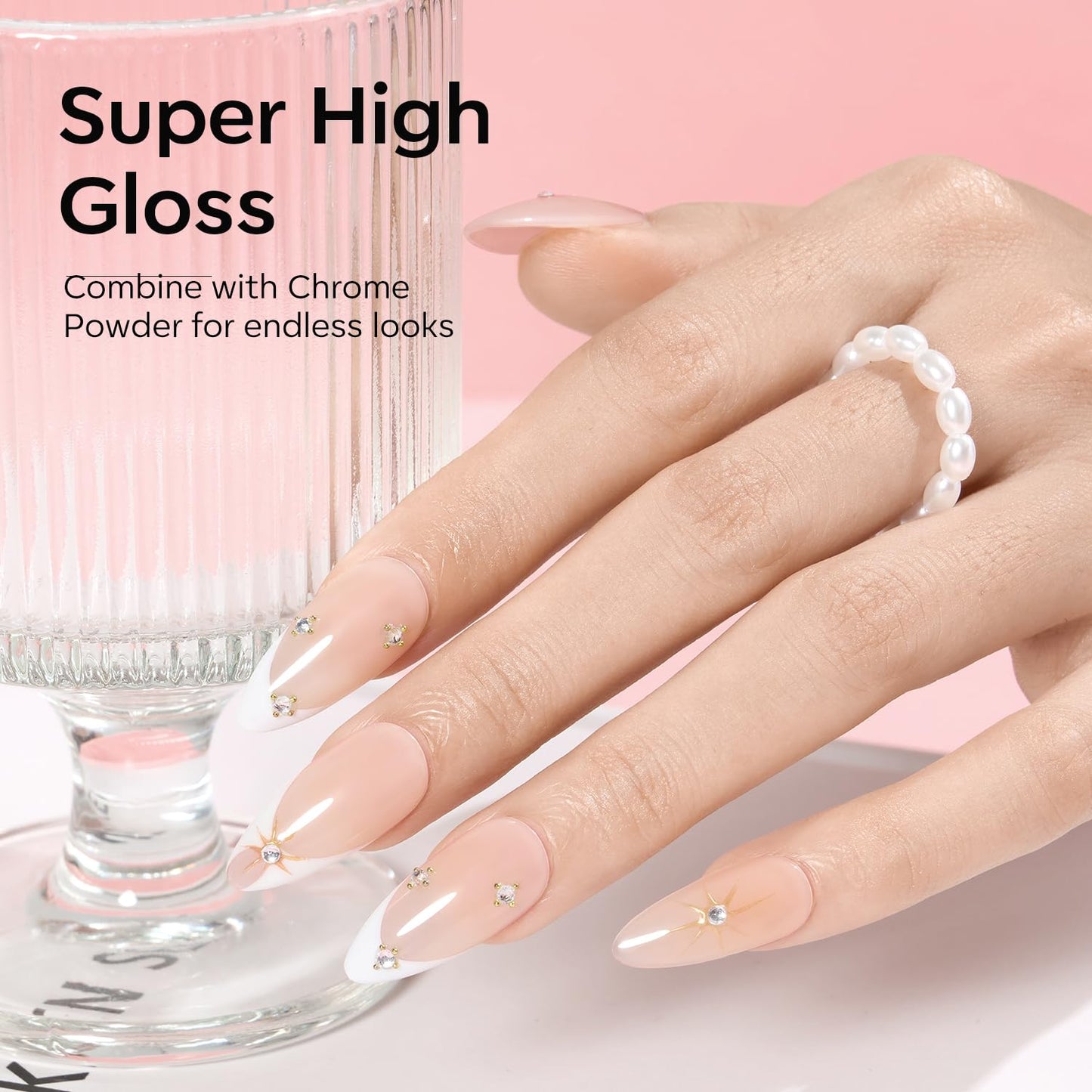 modelones French Tip Gel Nail Polish Set 2 Pcs 15ml White and Nude Pink French Manicure Kit Jelly Nude Soak Off U V LED Natural Base Color Gel Polish Nail Art Home DIY Gift for Women