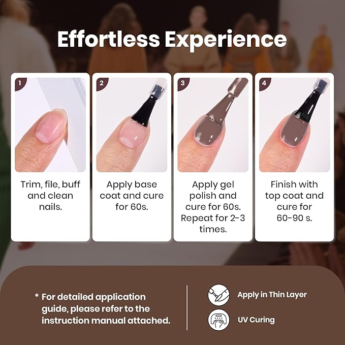 Beetles Fall Gel Nail Polish Set – Catwalk Tonal Hues 25 Colors Gel Polish, Nude Brown Yellow Purple Green Glitter with Base Glossy Mattle Top Coat Soak Off UV LED Winter Manicure Gift for Women