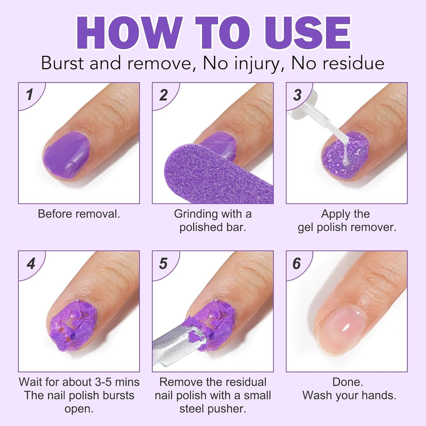 Gel Nail Polish Remover Kit, Gel Polish Remover for Nails - Quickily and Easily Removes Gel Nail Polish at Home in 2-5 Mins - No Need for Foil, Soaking or Wrapping,15ml