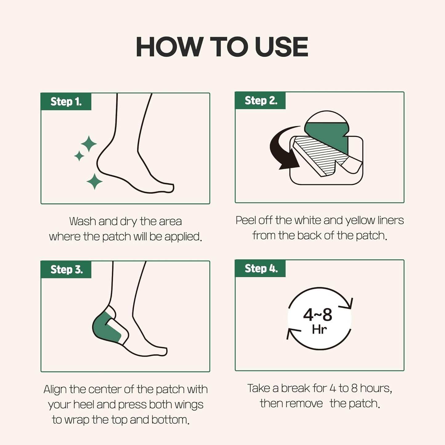 Heartleaf Peelief Foot patch 1box 8ea | Removing Dry, Cracked, and Dead Skin | Peeling Patch | Exfoliant for Peeling Off Calluses | Korean Skincare