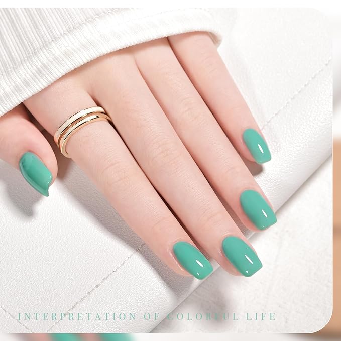 GAOY Jelly Gel Nail Polish, 16ml Sheer Green Translucent Soak Off Gel Polish, UV Light Cure for Nail Art DIY, 2456 Mint Green