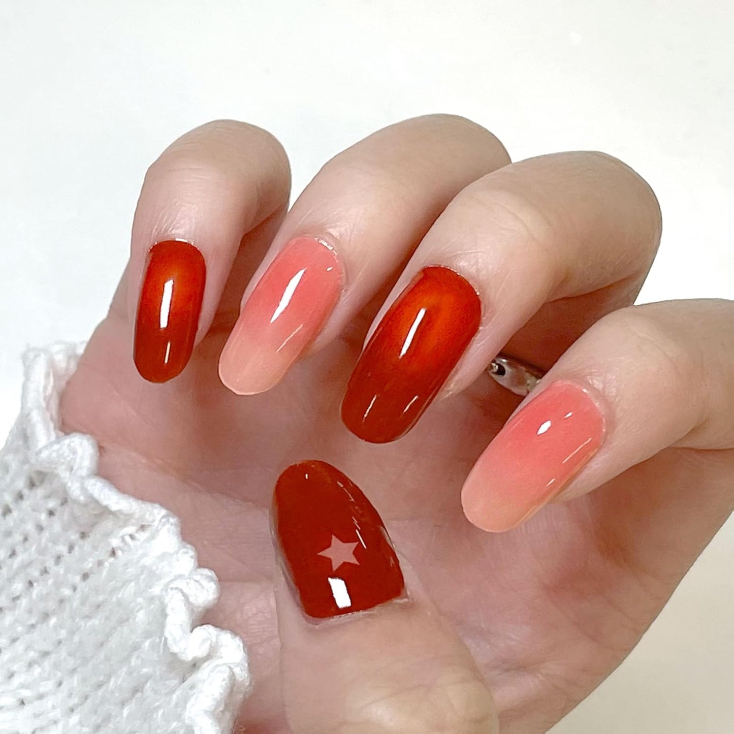 Semi Cured Gel Nail Strips - Trendy Nail Polish Wraps Works with Any UV Lamp - Long Lasting Easy Salon Manicure - 24pcs with 2 Prep Pads, Nail File & Cuticle Stick (Star Burst)