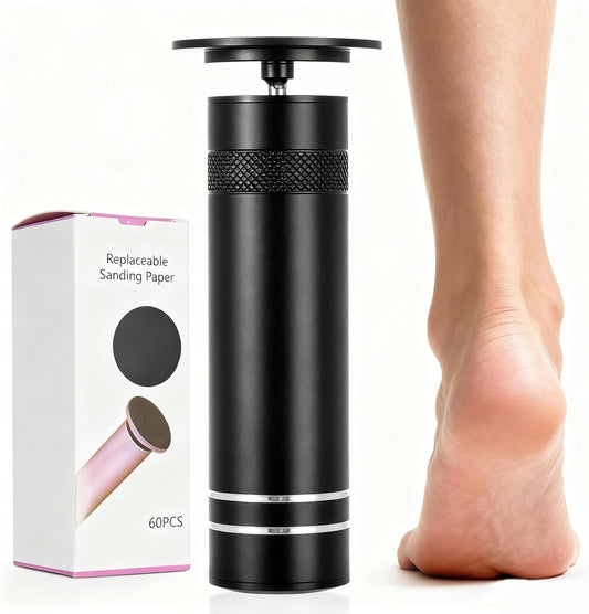 Electric Foot Callus Remover-60pcs Replacement Sandpaper Discs, 1200RPM Speed Adjustment, Metal Body, Callus & Dead Skin Removal
