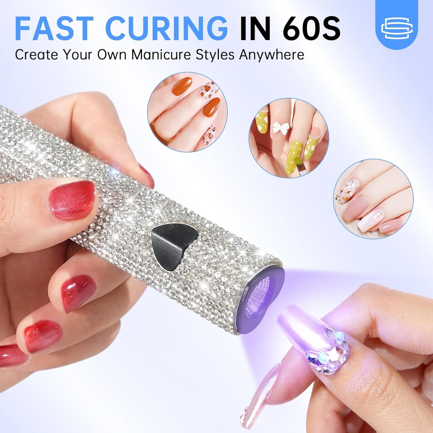 UV Light for Gel Nails, Handheld UV Nail Lamp, Portable LED Nail Lamp, Mini Nail Dryer, USB Nail Light for Fast Curing