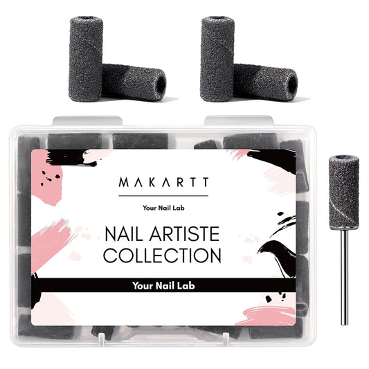 Makartt Sanding Bands for Nail Drill:50 Pcs Small Nail Sanding Files With 2025 Upgrade Design 3.1mm Mandrel Bits,180 Medium Grits (Black, #240)