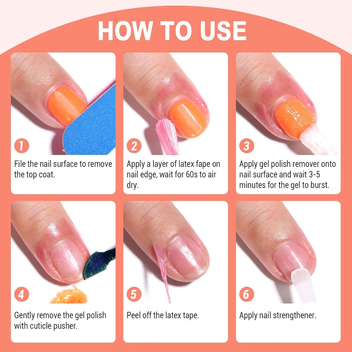 Gel Nail Polish Remover, Professional Quick Easy Remove Gel Polish for Nails, No Need Soaking or Wrapping, 15ml 3-5 Minutes (Rose)