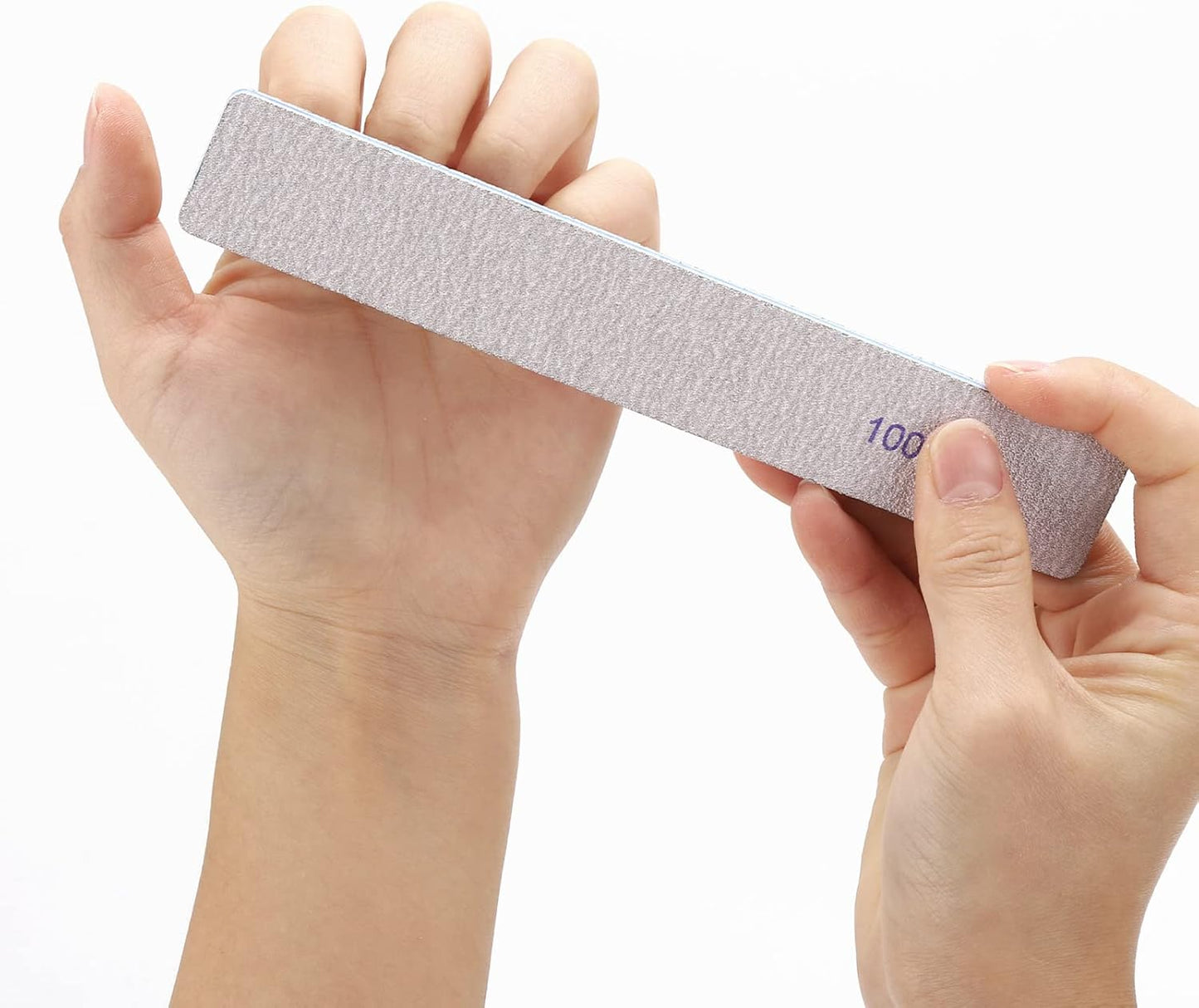 25 Pieces Rectangle Nail Files 100/100 Grit, Reusable Nail Buffers Double Sided Emery Boards Fingernail Files for Acrylic Nails and Natural Nails
