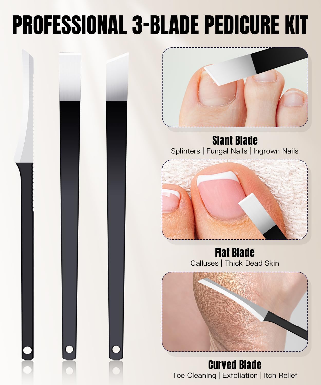 12Pcs Ingrown Toenail Removal Kit-Toenail Clippers for Ingrown & Thick & Hard Nails-Ingrown Toenail Tool with Toe Nail Clippers/Nail Cutter/Pedicure Knife/Callus Remover Tools for Seniors Men Women