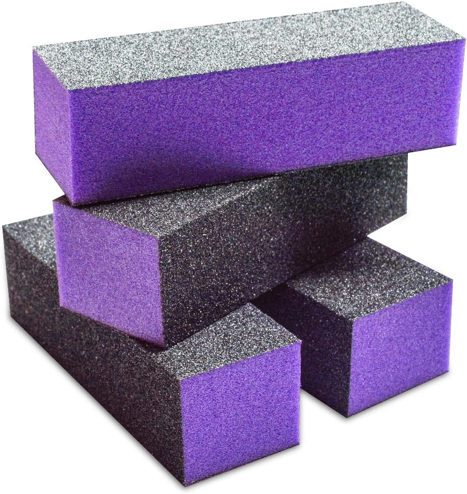 Karlash Nail Buffer Sanding Block Polisher Buffing File 60/100 Nail Art Manicure Pedicure File (Purple Black) 10 PCS
