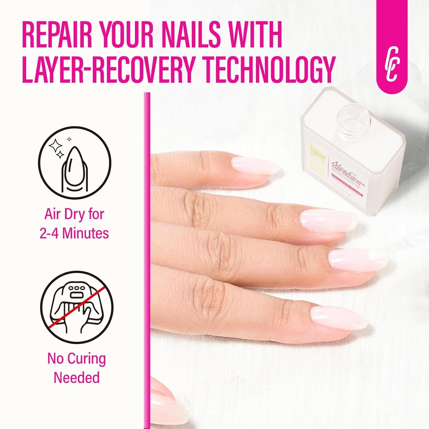 Nail Ridge Filler Hardener for Women: 15ml Milky White Nail Strengthener Protein Extra Strong and Growth - Polish Concealer for Thin and Damaged Nails