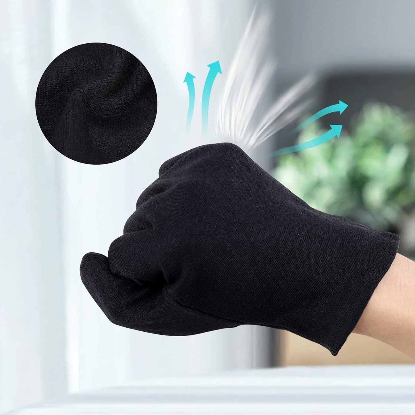 Archival Photo Gloves 10 Pairs, Black Work Gloves for Art Handling Working Photography Cloth Gloves Liners Bulk for Handling Jewelry, Photo, Film, Coin Collectors, Metal Inspection Men & Women