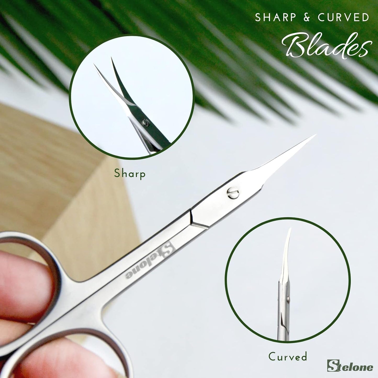 Premium Cuticle Scissors - Small Curved Stainless Steel Manicure & Beauty Scissor for Women