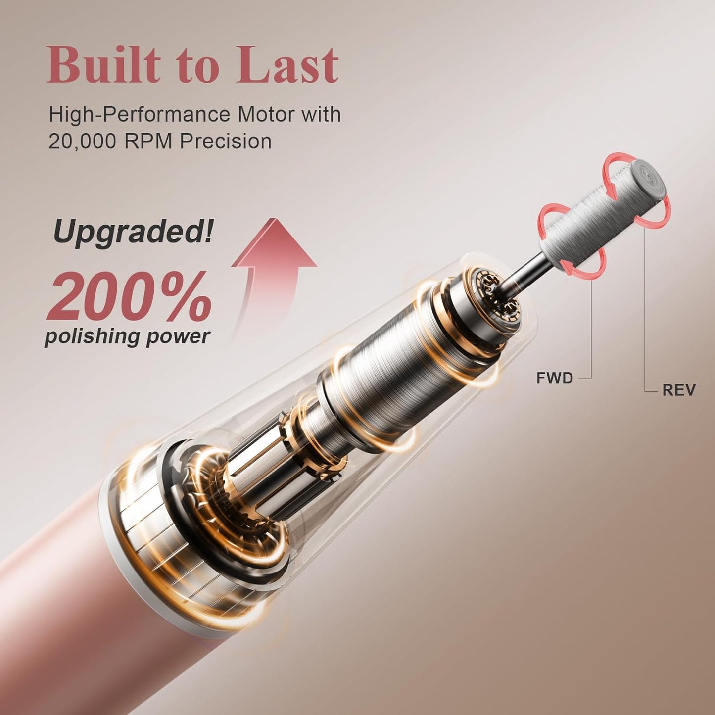 Cordless Nail Drill Kit - 9 Speed Wireless Electric Nail File with LED Display, Portable Nail Drill Machine for Acrylic Gel Nails, Rechargeable 20000RPM Hand Feet Grind Trim Tool for Women Men Baby