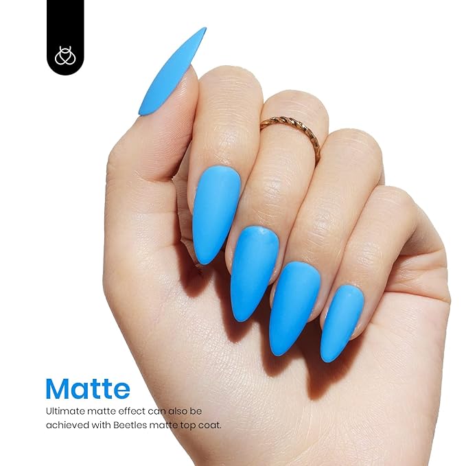 Beetles Blue Gel Polish, 1 Pcs 15ml Bright Blue Gel Nail Polish Soak Off Nail Art Manicure Salon Home DIY Design Uv Nail Lamp Needed Gift for Women