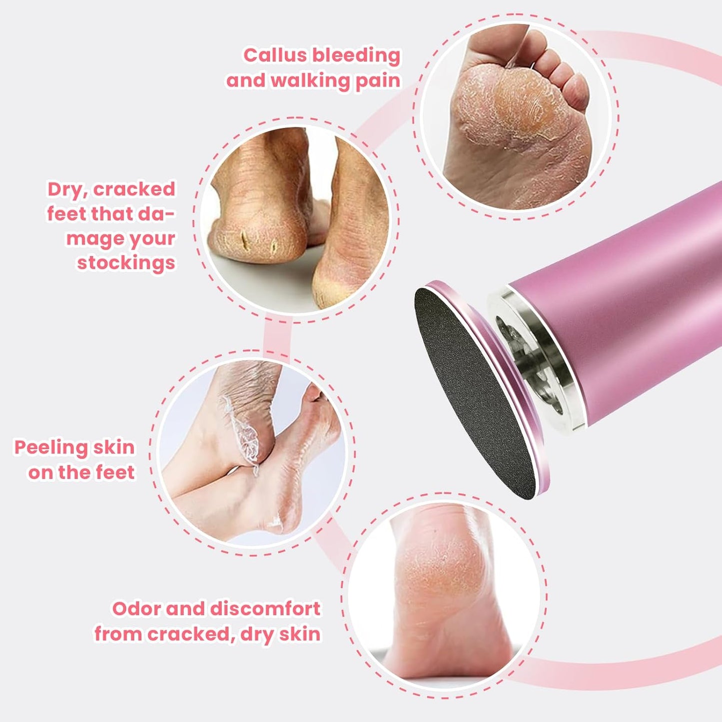 60 Pcs Sandpaper Set 1.7'' x 1.7'' for Electric Foot Callus Remover,Pedicure Disc,Sander Discs Replace Set