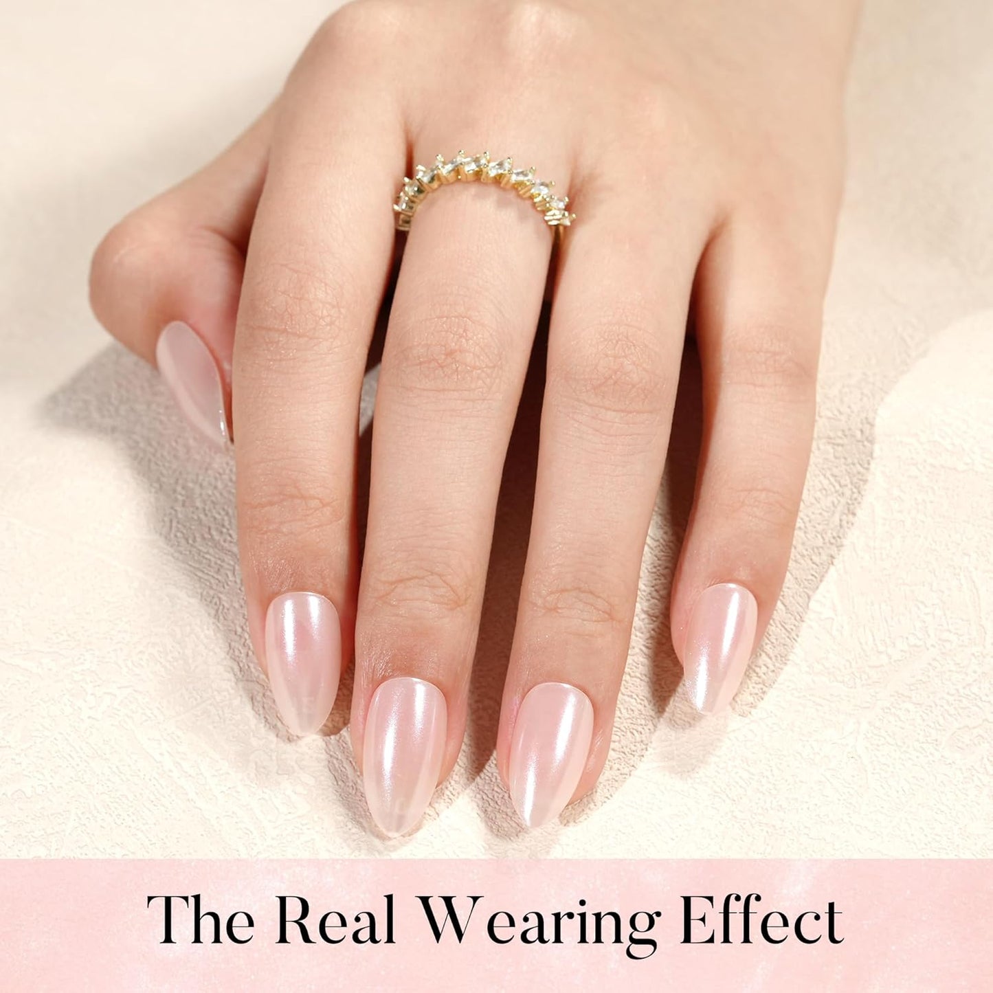 Press On Nails - Short Almond Nails, 160Pcs Acrylic Nails, Fake Nail Tips for DIY Nail Art, Soft Gel Nails, Glazed Donut, 16 Size