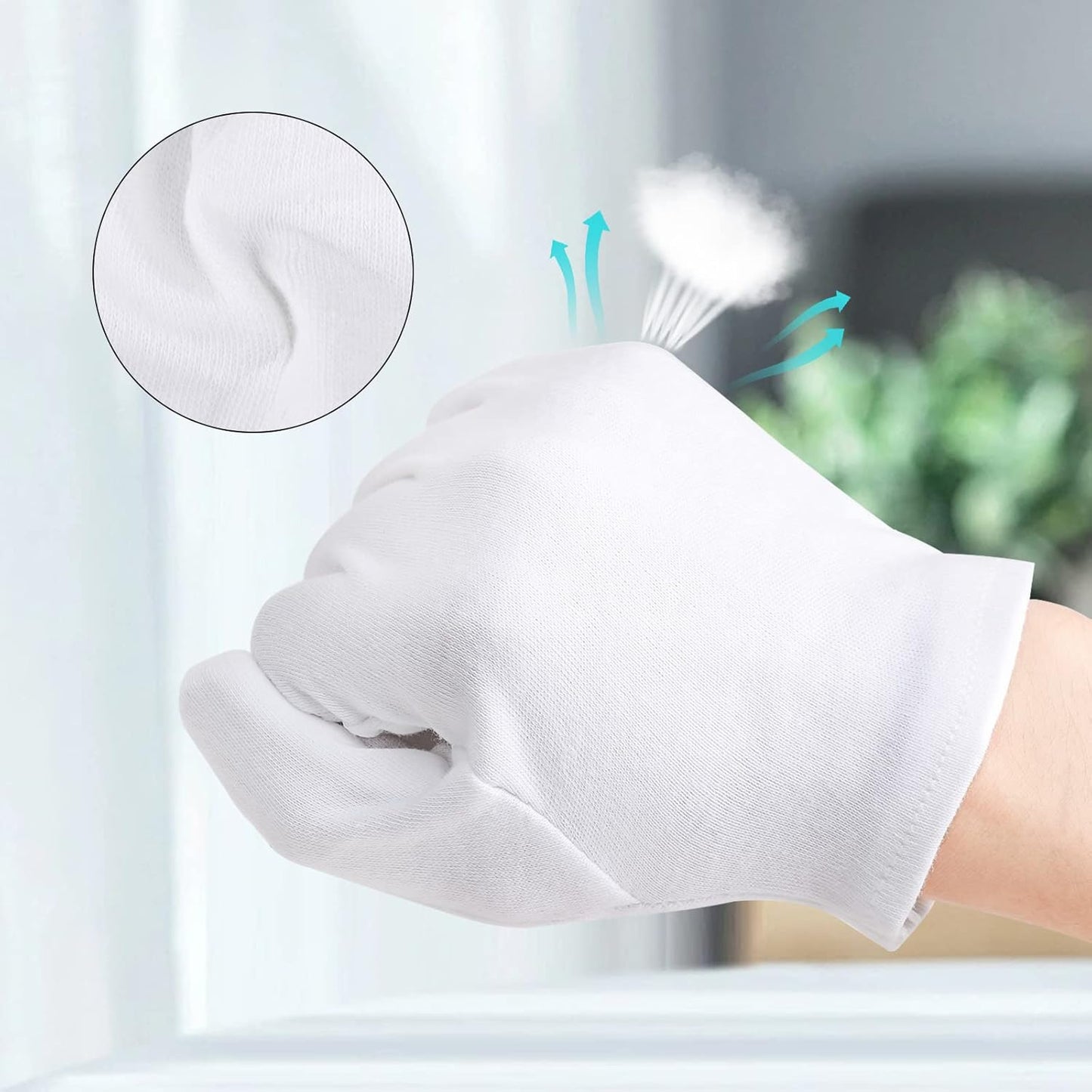 5 Pairs Archival Photo Gloves, White Small Work Gloves For Handling Art Working Photography Men & Womens Cloth Gloves Liners Bulk for Handling Jewelry, Film, Photo, Coin Metal Inspection