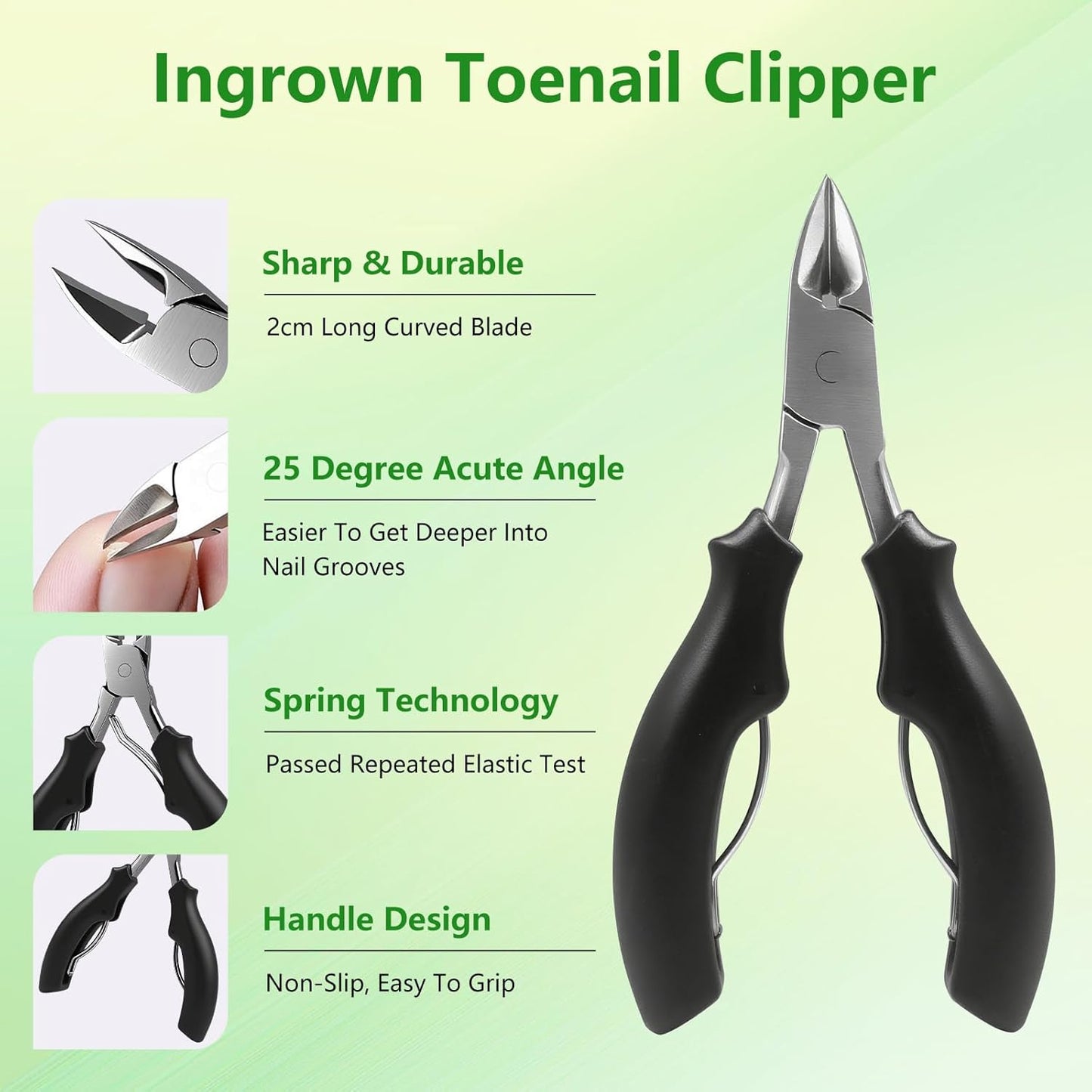 Ingrown Toenail Removal Kit - Professional Ingrown Toenail Treatment Tool Includes Ingrown Toenail Corrector Drops, Corrector Patch, Toenail Clipper, Nail File Lifter Pedicure Tools At Home