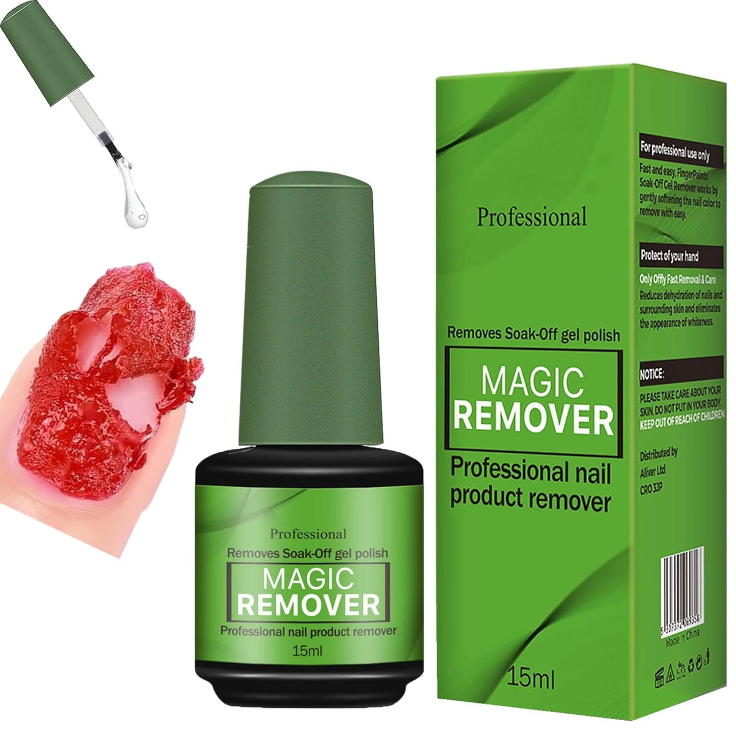 Gel Nail Polish Remover Acetone Nail Polish Remover Cuticle Remover Gel Polish Remover Gel Remover for Nails Removedor De Esmalte Gel 15 ml