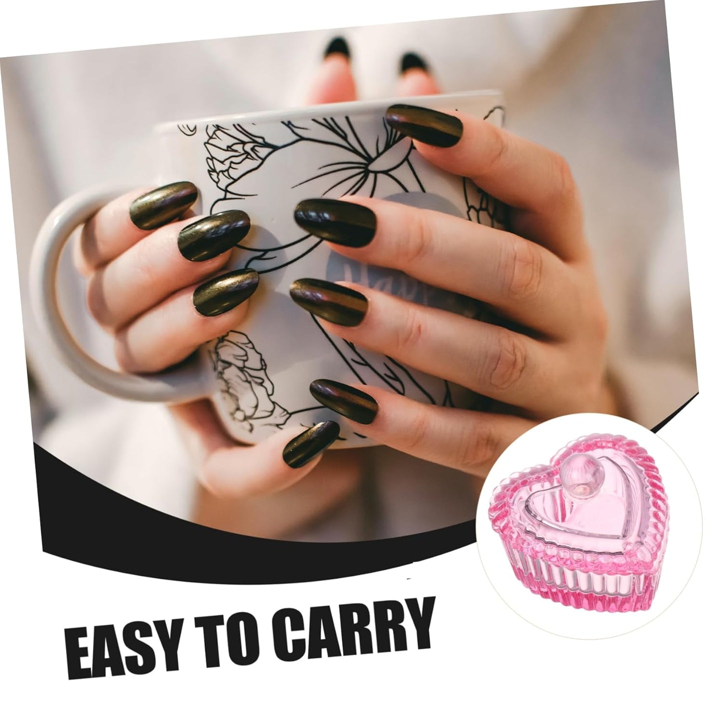 Elegant Nail Soaking Bowl Lid Dappen Dish Glass Cup for Nail Art Pen Wash