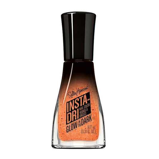 Sally Hansen Insta-Dri Nail Polish Halloween| Quick Dry, Long Lasting, Streak-Free Shine | Semi-opaque, Glittery | 732 Gourd-geous | Glow in the Dark Pale Orange Nail Color