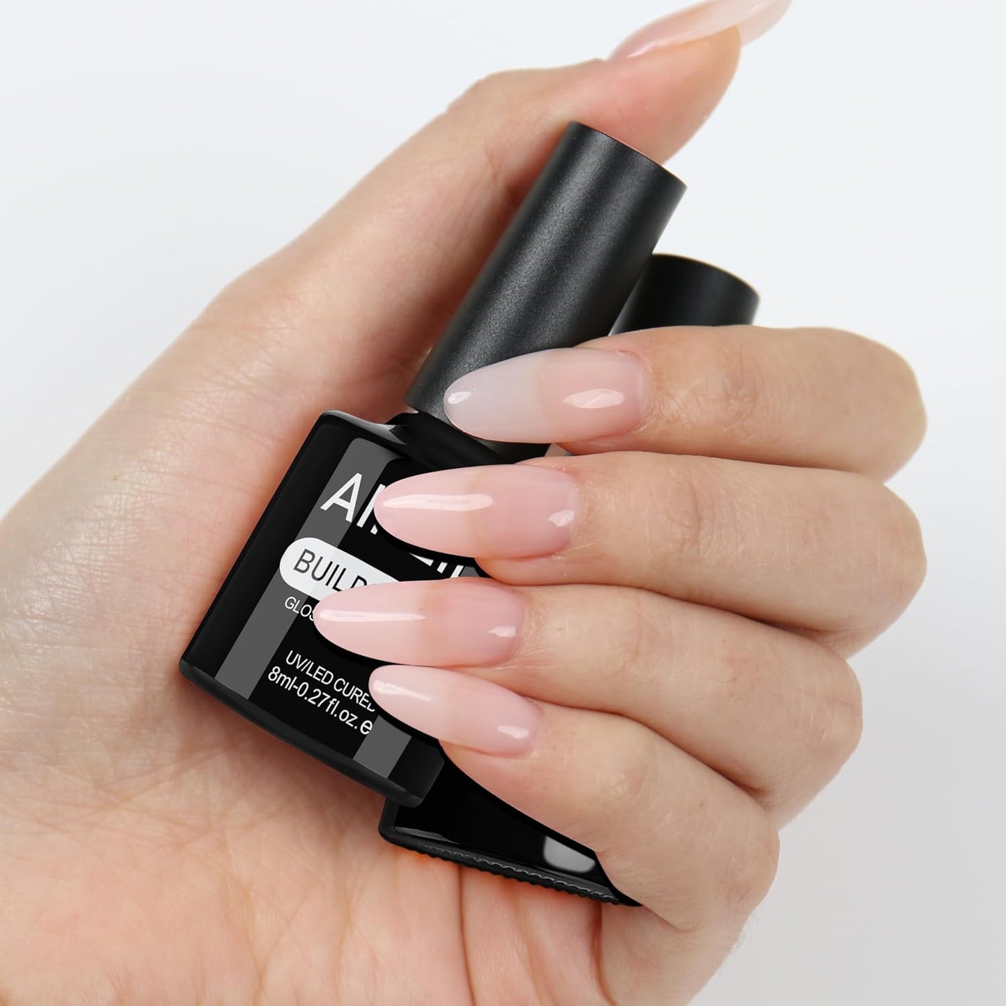 AIMEILI Builder Nail Gel, Hema Free, Cruelty Free, Vegan, Clear Nail Strengthener Enhancement Building Rubber Base Coat for Manicure 8ml