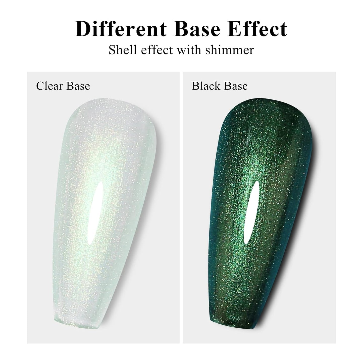 Imtiti Pearl Gel Nail Polish, 0.5 Fl Oz Green Transparent Shell Shimmer Nail Gel Polish Mermaid Nail Drawing Gel Polish Iridescent Pearlescent Spring Summer Nail Polish Soak Off Led UV