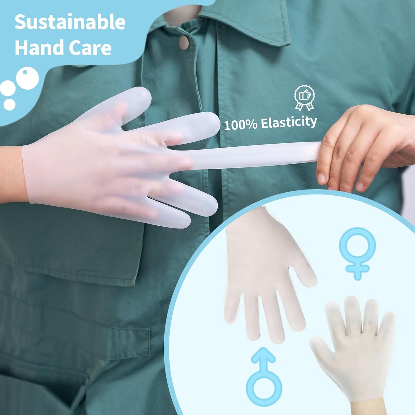 Moisturizing Gloves Overnight, Hand Care, Touchscreen Compatible, Reusable Hand Masks Moisturizing Glove, Suitable for Dry Hands, White Silicone Gloves for Men and Women, Spa