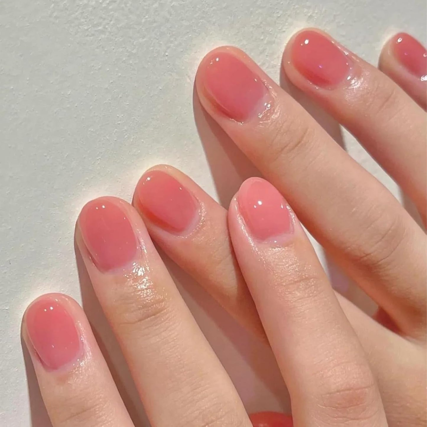 COSMOO Clear Pink Nail Polish, 12ml Nude Peach Quick Dry Nail Lacquer for Nail Art Varnish, Long Lasting Sheer Pink Polish, 0.41 fl oz