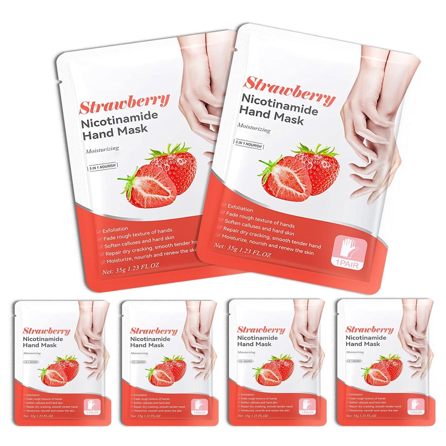 Hand Masks, 6 Pairs Hydrating Exfoliating Hand Peeling Mask, Smooth Hand Masks Moisturizing Gloves Overnight for Dry, Rough, Cracked Hands, Hand Skin Moisturizer Glove for Women Men（F