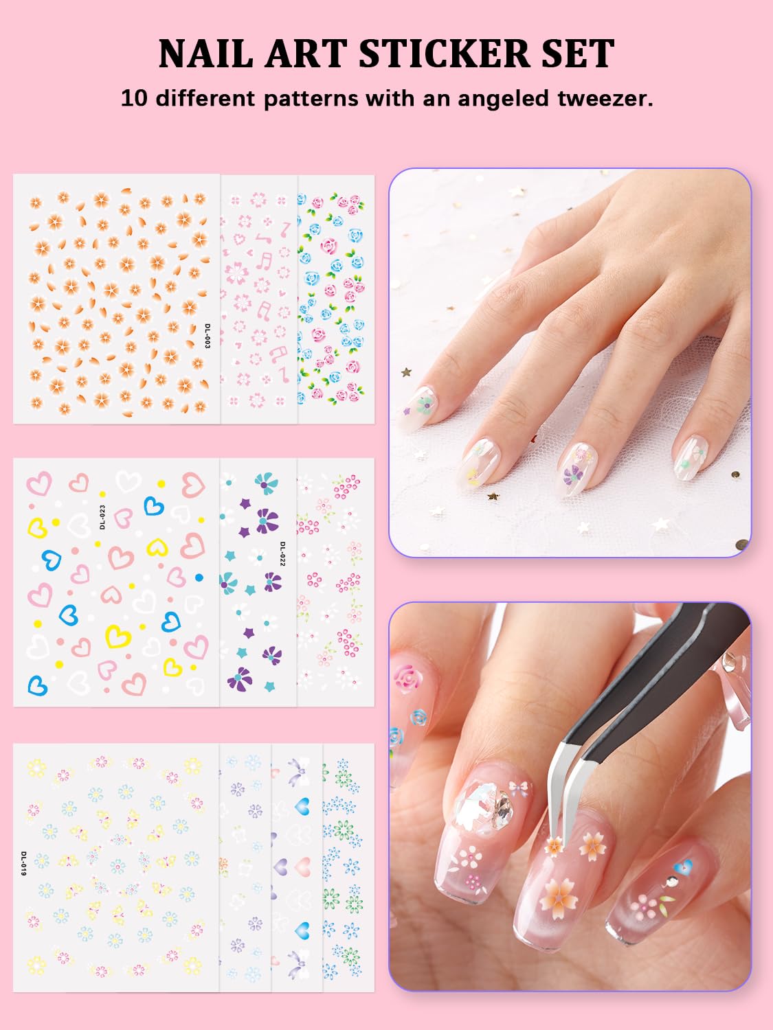 Nail Art Kit, Nail Art Tools, Nail Design Tools, Nail Art Brushes Decoration Kit, Nail Dotting Tool, Nail Kit for Beginners, Chrome Nail Powder, Nail Stickers, Nail Rhinestones, Nail Charms Gems