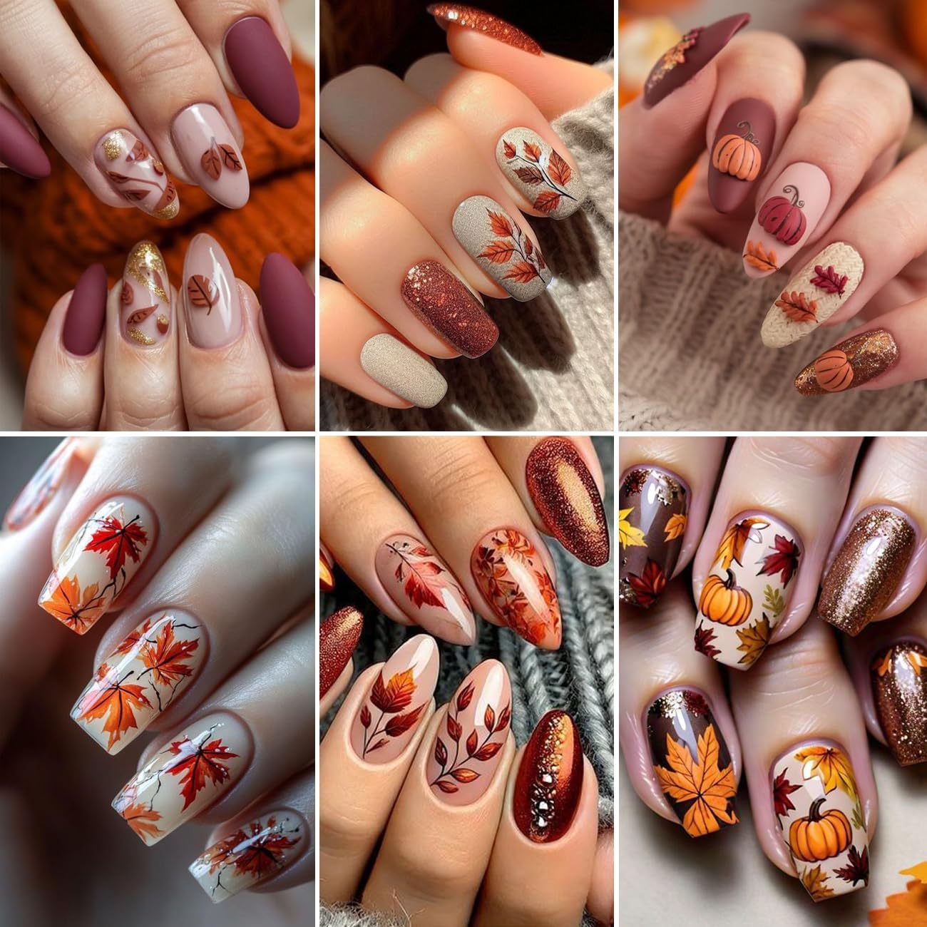 Fall Maple Leaves Nail Sequins 3D Autumn Fallen Leaf Flower Nail Art Flakes for Acrylic Nails Mixed Maple Leaf Wood Pulp Slice Glitter Nail Flake Design for Women DIY Thanksgiving Manicure Decor