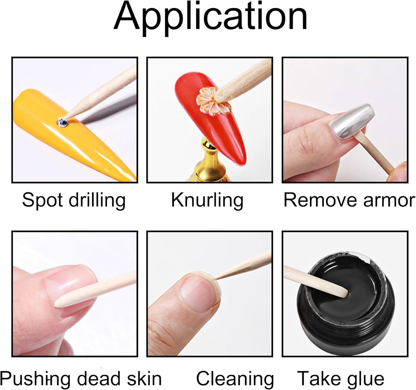 20 Sets Disposable Manicure Kit, Portable Basics 5 Pieces Nail Kit, Mini Buffer Block Nail File, Handle Grip Brush, Wood Stick Press On Nail Tool Kit for Acrylic and Natural Nails