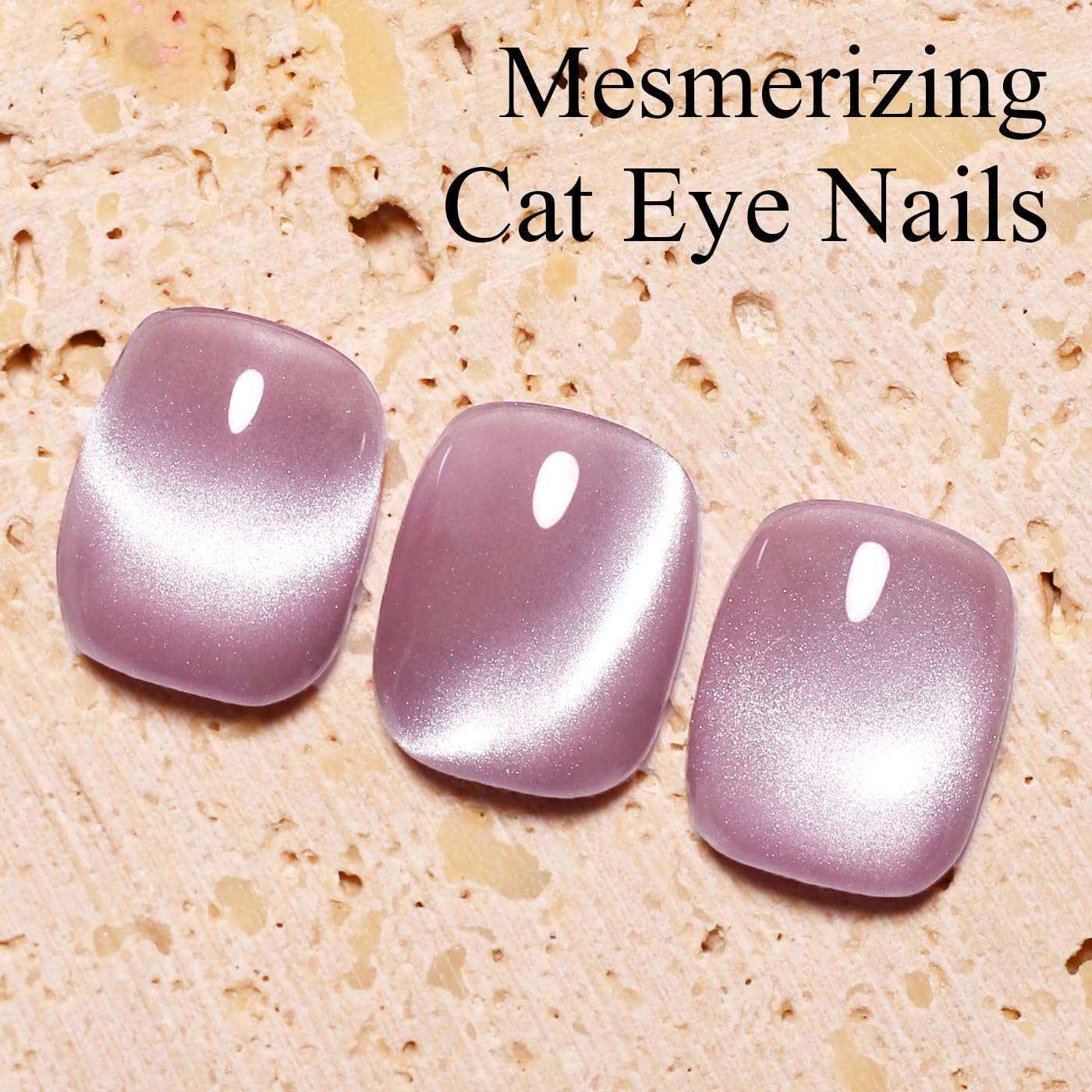 Imtiti Glass Pink Cat Eye Gel Nail Polish with Magnet, Holographic Glitter Shimmer Magnetic UV Gel Polish for Nail Art Soak off UV Led