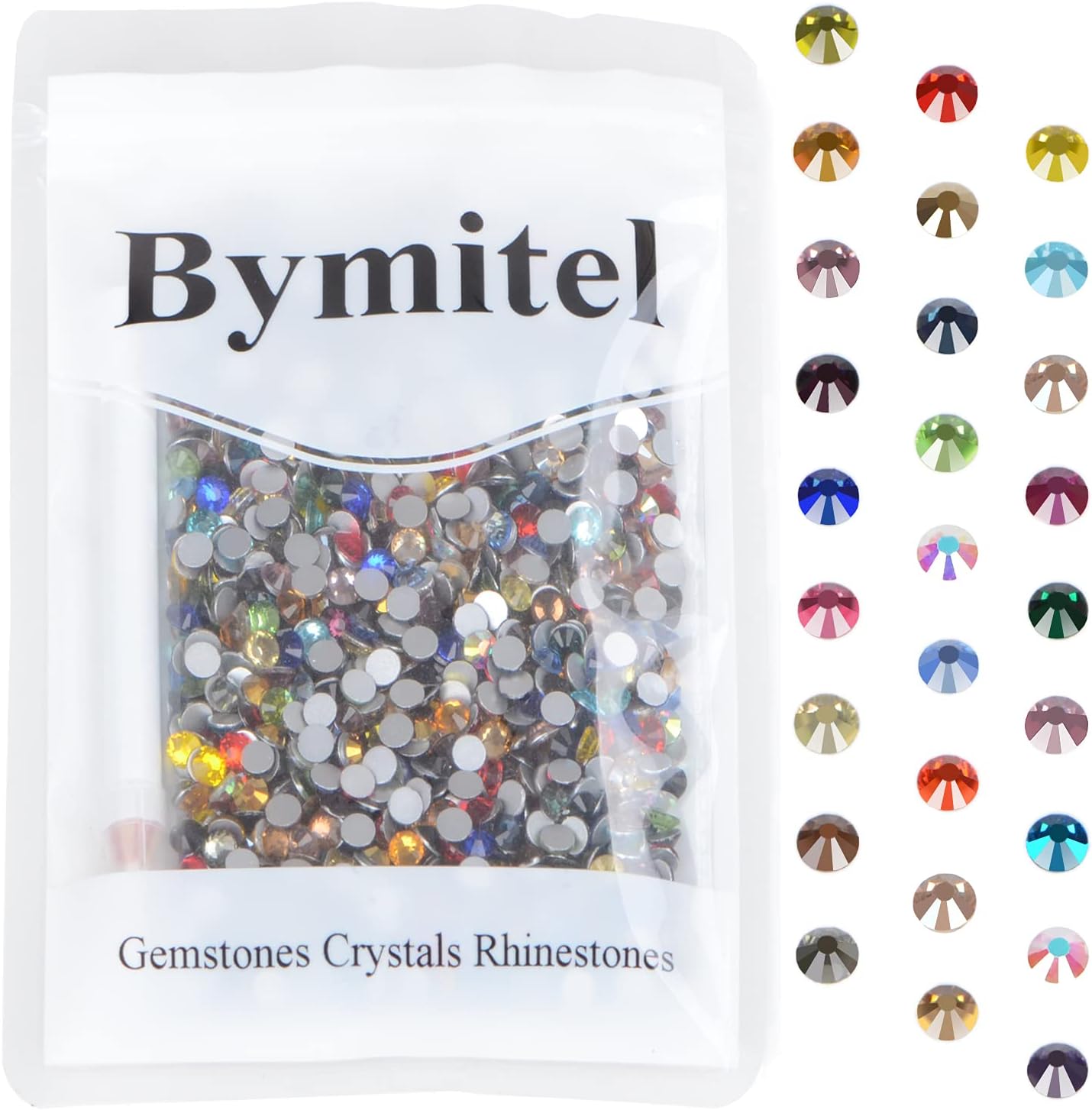 1440PCS Art Nail Rhinestones Non Hotfix Glue Fix Round Crystals Glass Flatback for DIY Jewelry Making with one Picking Pen (ss20 1440pcs, Mix)