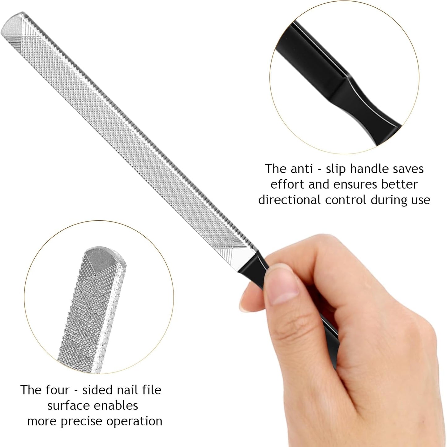 Toe Nail Files for Thick Nails,Professional Stainless Steel Nail File for Fingernails, Toenails, Scraping, Strengthening, Finger Manicure File Women Men Seniors Dogs (Large, 1, Count)
