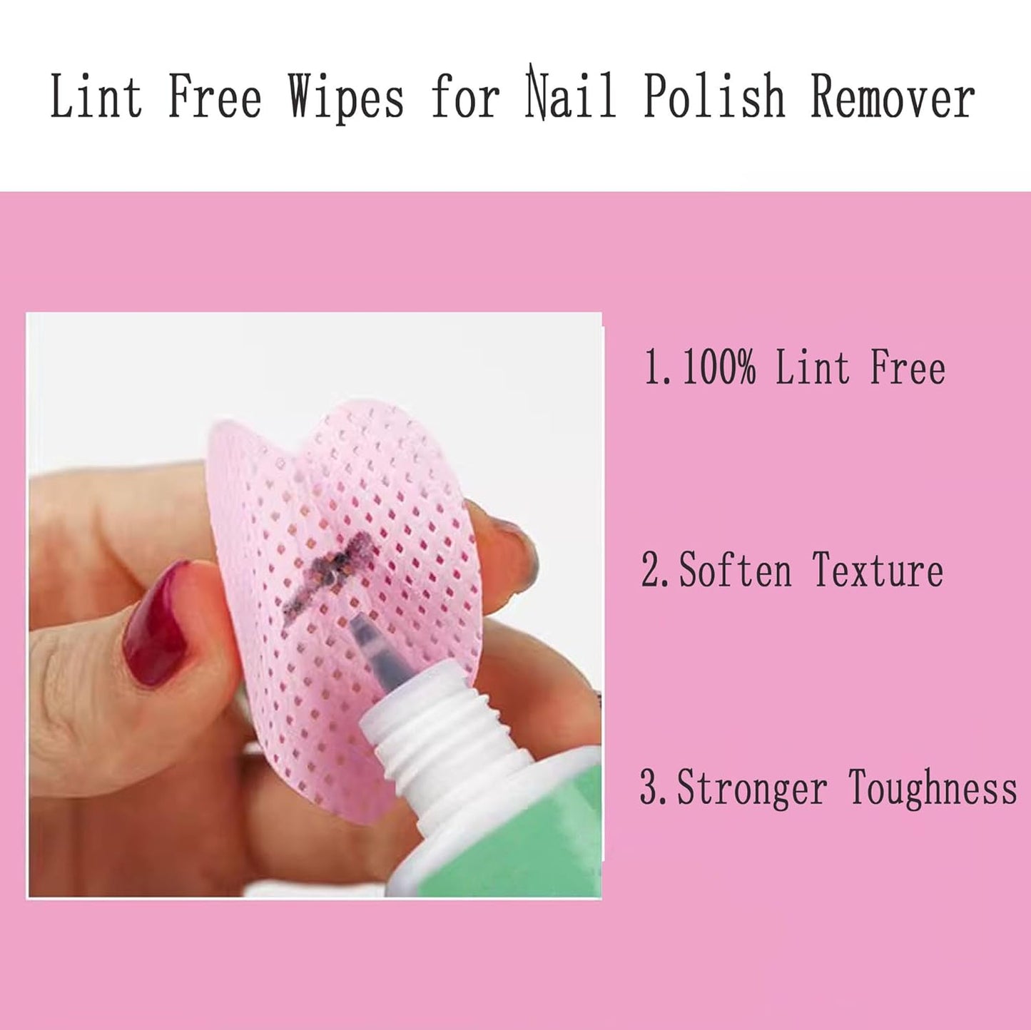 1000 PCS Lint Free Nail Wipes, Lash Glue Wipes Eyelash Extension Glue Wipes, Nail Polish Remover Wipes for Lash Extension Supplies, Nail Wipes for Gel Nail Polish Remover,Lash Glue Cleaning Pads, Pink