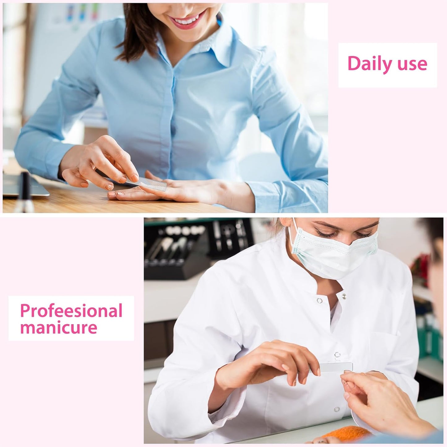 Mudder 4 Pack Glass Nail File Shiner Files Kit Crystal Nail Buffer Polisher with Case Manicure Tools for Natural Nails Women Shaping Buffing and Polishing