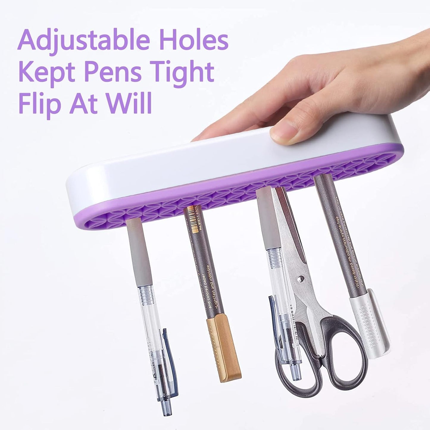 Unaone Silicone Makeup Brush Holder, Multipurpose Beauty Tool Organizer Make up Brush Storage Stand for Painting Pen Brushes Nail Clippers Drill Pens Ruler Sewing Craft Tools (Purple)