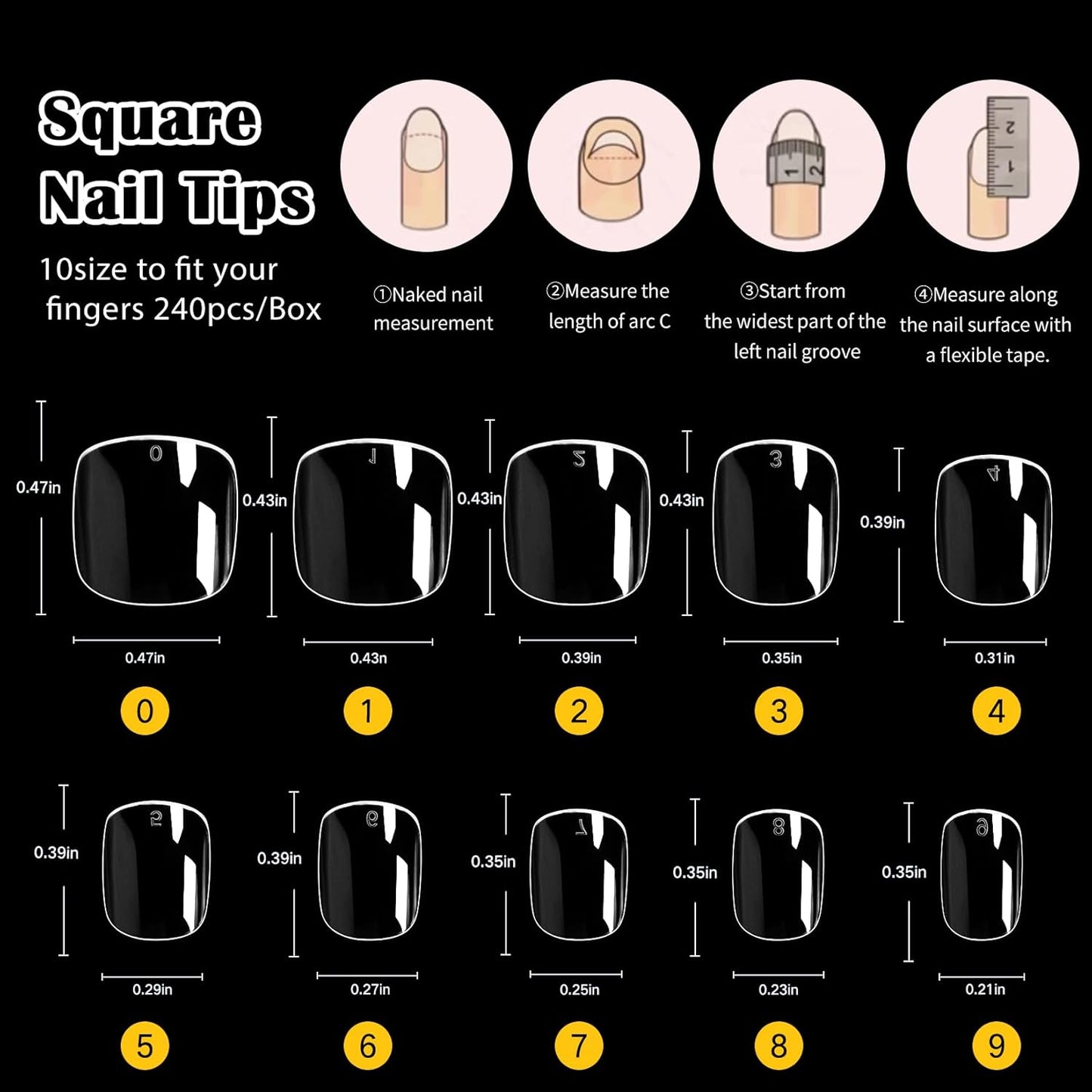 krofaue Short Kids Clear False Nails - 240Pcs Press on Nails for Little Girls Full Cover Children Fake Nails Fingernail Decoration 10 Sizes Soft Gel Nail Tips for Kids